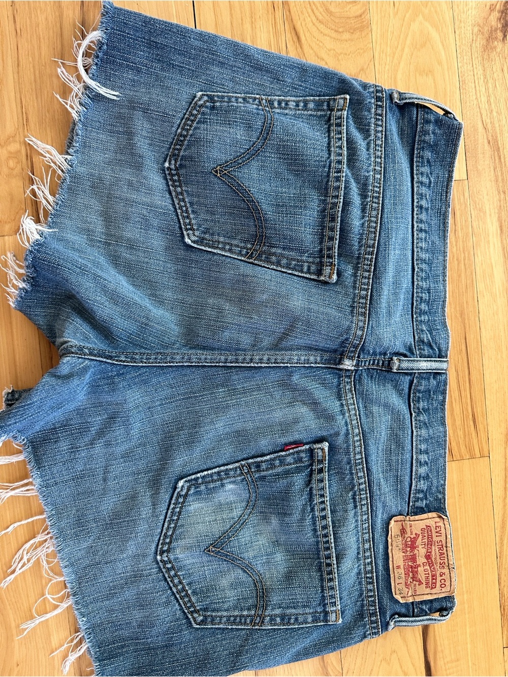 Levi's Medium Blue Loose Straight Denim Shorts